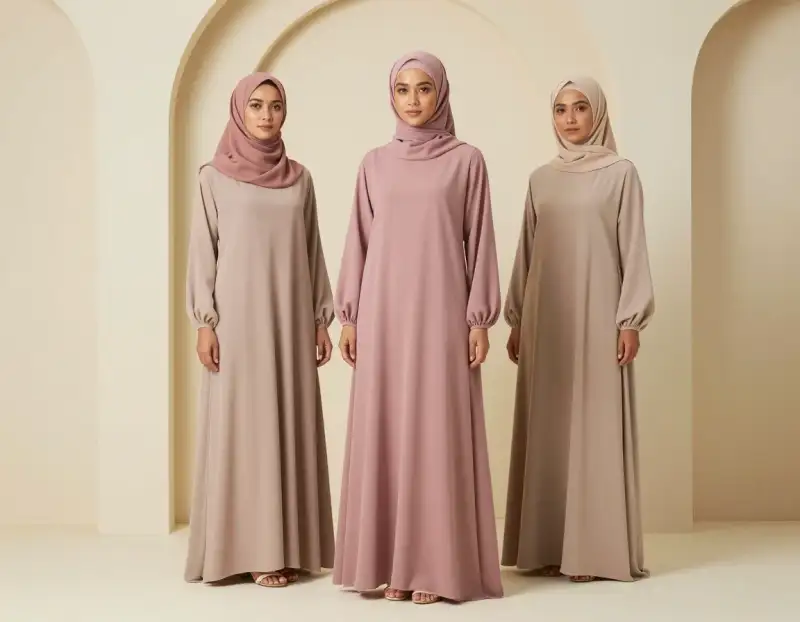 Ilustrasi AI · Campaign modest wear