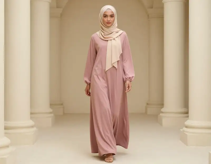 Ilustrasi AI · Foto lookbook Zahra