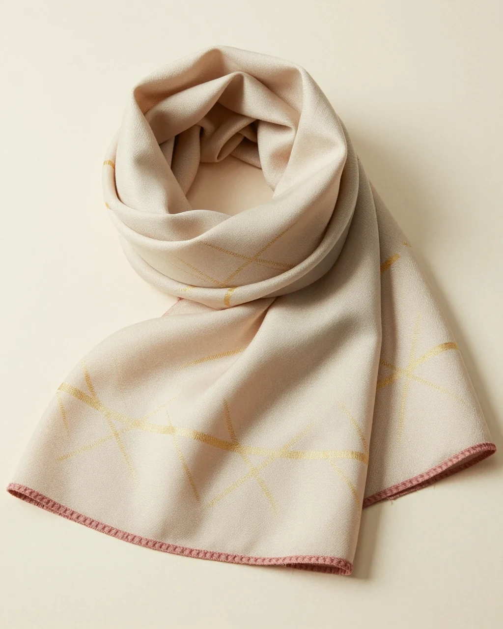 Square Printed Sand Gold Monogram
